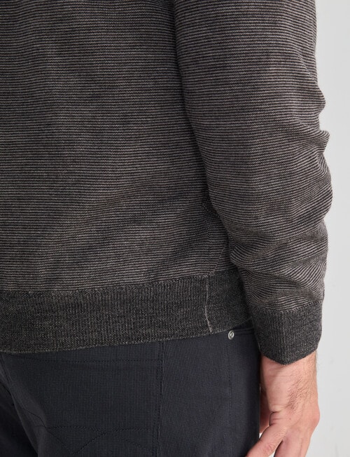 Logan Knit Porthole Long Sleeve Pullover, Charcoal product photo View 06 L