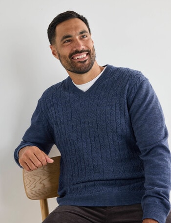 Logan Porthole Knitwear Pullover, Navy product photo