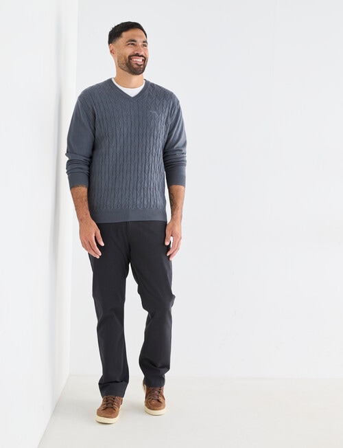 Logan Knit Macro Long Sleeve Pullover, Mid Grey product photo View 03 L