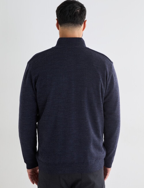 Logan Knit Elmer 1/4 Zip Long Sleeve Pullover, Navy product photo View 02 L