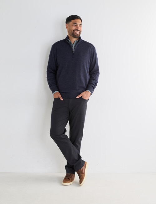 Logan Knit Elmer 1/4 Zip Long Sleeve Pullover, Navy product photo View 03 L