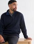 Logan Drum Fleece 1/4 Zip Long Sleeve Pullover, Navy product photo