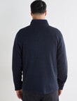 Logan Drum Fleece 1/4 Zip Long Sleeve Pullover, Navy product photo View 02 S