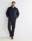 Logan Drum Fleece 1/4 Zip Long Sleeve Pullover, Navy product photo View 03 S