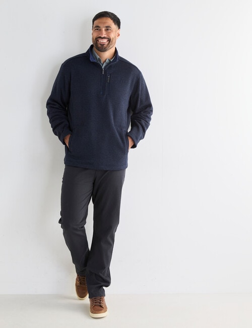 Logan Drum Fleece 1/4 Zip Long Sleeve Pullover, Navy product photo View 03 L