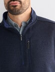 Logan Drum Fleece 1/4 Zip Long Sleeve Pullover, Navy product photo View 04 S