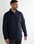 Logan Drum Fleece 1/4 Zip Long Sleeve Pullover, Navy product photo View 05 S