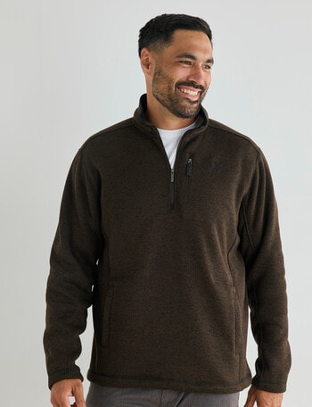 Logan Drum Fleece Pullover, Dark Brown product photo