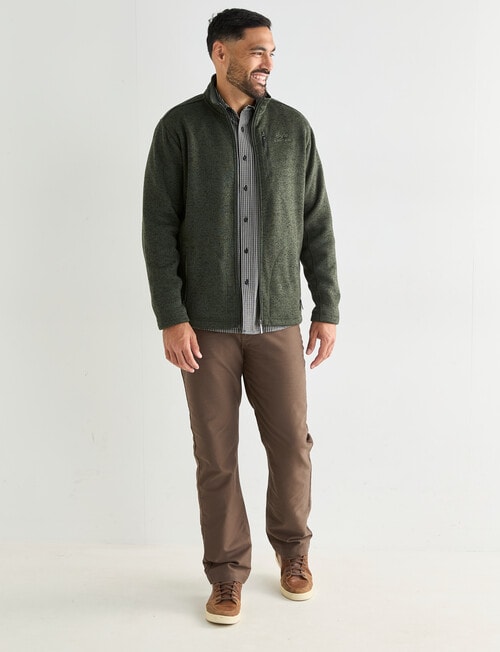 Logan Scallion Fleece Jumper, Khaki product photo View 03 L