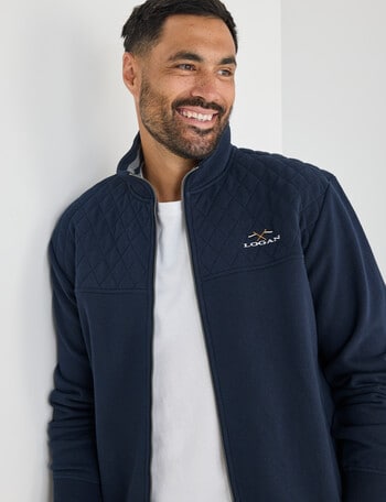 Logan Heath Zip Through Fleece, Navy product photo