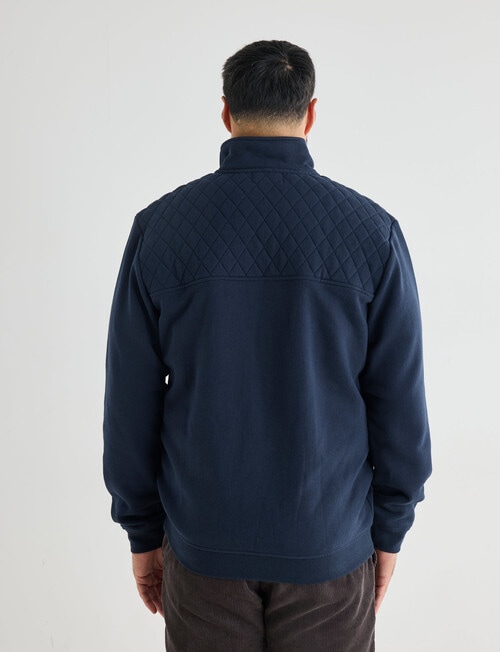 Logan Heath Zip Through Fleece, Navy product photo View 02 L