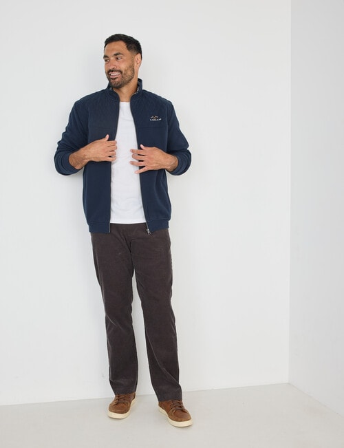 Logan Heath Zip Through Fleece, Navy product photo View 03 L