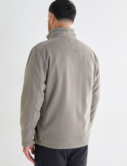 Logan Arty Textured Fleece Zip Through Jacket, Taupe product photo View 02 L