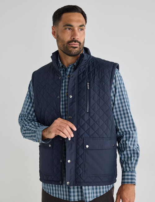 Logan Bayline Quilted Vest, Navy product photo