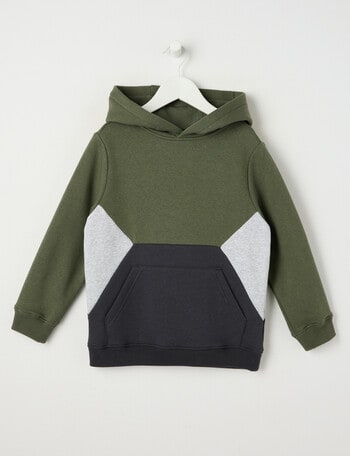 Mac & Ellie Colourblock Hoodie, Khaki product photo