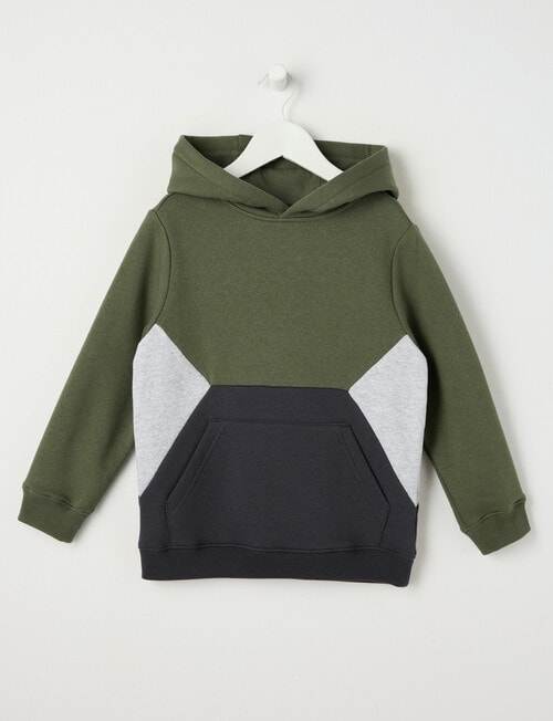 Mac & Ellie Colourblock Hoodie, Khaki product photo