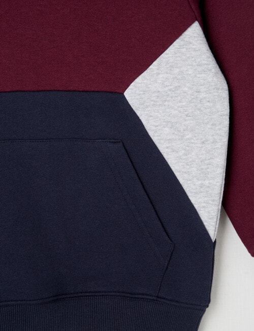 Mac & Ellie Colourblock Hoodie, Burgundy product photo View 02 L