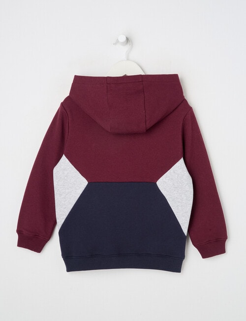 Mac & Ellie Colourblock Hoodie, Burgundy product photo View 03 L