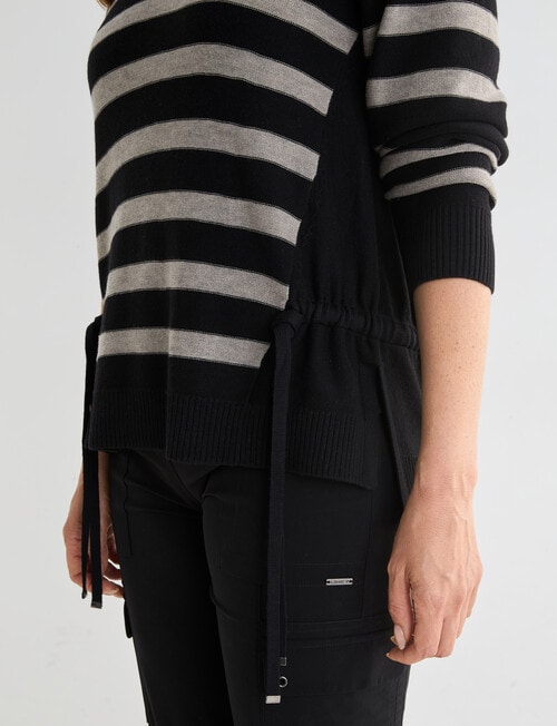 Line 7 Elation Striped Knit Jersey, Brown & Black product photo View 04 L