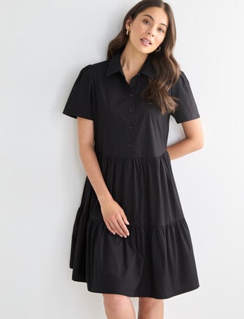 Whistle Collar Babydoll Dress, Black product photo