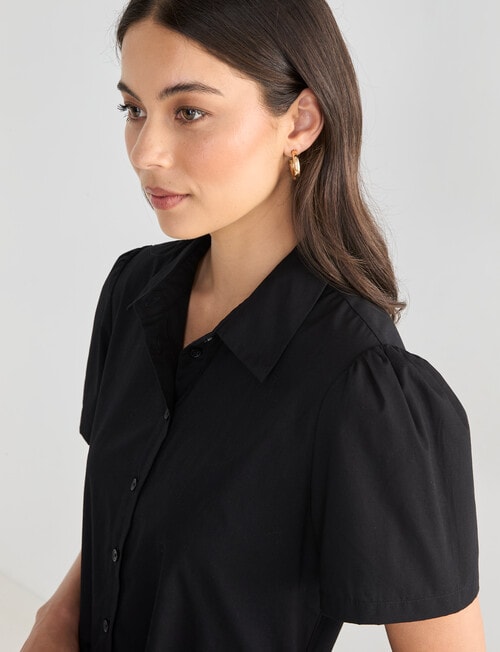 Whistle Collar Babydoll Dress, Black product photo View 04 L