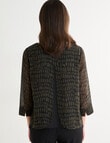Oliver Black 3/4 Sleeve Double Layer Top, Cobblestone product photo View 02 S