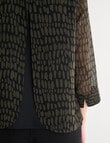 Oliver Black 3/4 Sleeve Double Layer Top, Cobblestone product photo View 06 S