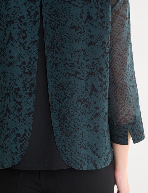 Oliver Black 3/4 Sleeve Double Layer Top, Snake product photo View 06 L