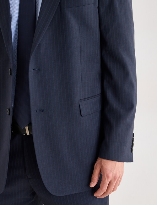Laidlaw + Leeds Subtle Stripe Classic Suit Jacket, Navy product photo View 05 L