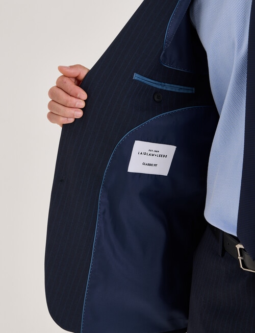 Laidlaw + Leeds Subtle Stripe Classic Suit Jacket, Navy product photo View 06 L