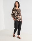 Zest Linen Peasant Top, Abstract Line product photo View 03 S