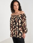 Zest Linen Peasant Top, Abstract Line product photo View 05 S