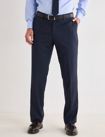 Laidlaw + Leeds Subtle Stripe Classic Suit Pant, Navy product photo