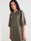 Zest Linen Balloon Sleeve Dress, Teak product photo View 06 S