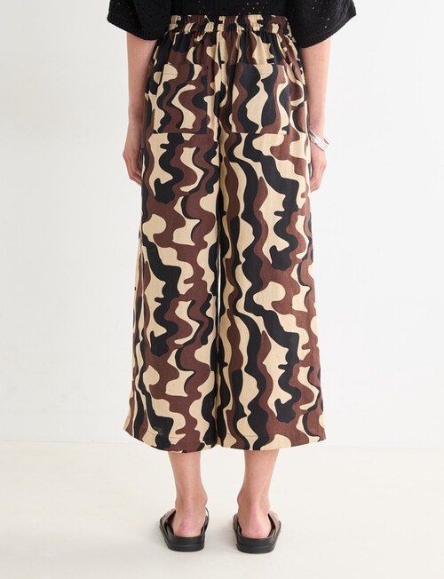 Zest Linen Crop Pant, Abstract Line product photo View 02 L