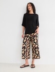 Zest Linen Crop Pant, Abstract Line product photo View 03 S