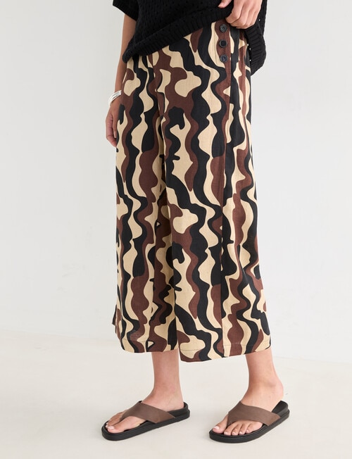 Zest Linen Crop Pant, Abstract Line product photo View 05 L