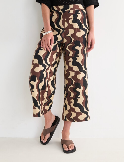 Zest Linen Crop Pant, Abstract Line product photo View 06 L