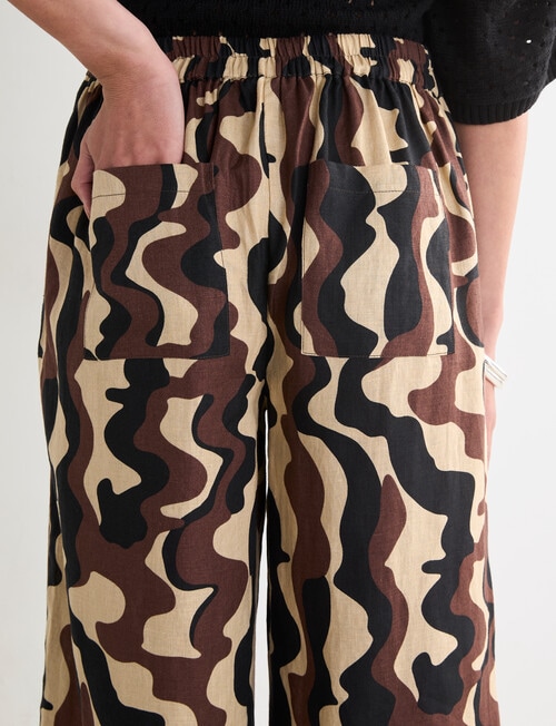Zest Linen Crop Pant, Abstract Line product photo View 08 L