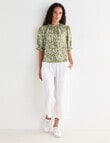 Zest Linen Frill Neck Top, Willow Floral product photo View 03 S