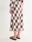 Zest Linen Bias Skirt, Chocolate Check product photo View 02 S