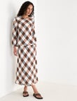 Zest Linen Bias Skirt, Chocolate Check product photo View 03 S