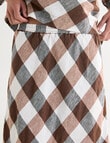 Zest Linen Bias Skirt, Chocolate Check product photo View 04 S
