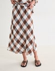 Zest Linen Bias Skirt, Chocolate Check product photo View 05 S