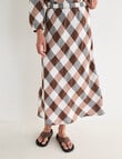 Zest Linen Bias Skirt, Chocolate Check product photo View 06 S