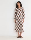 Zest Linen Bias Skirt, Chocolate Check product photo View 09 S
