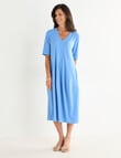 Short Sleeve Knit Dress, Blue product photo View 03 S