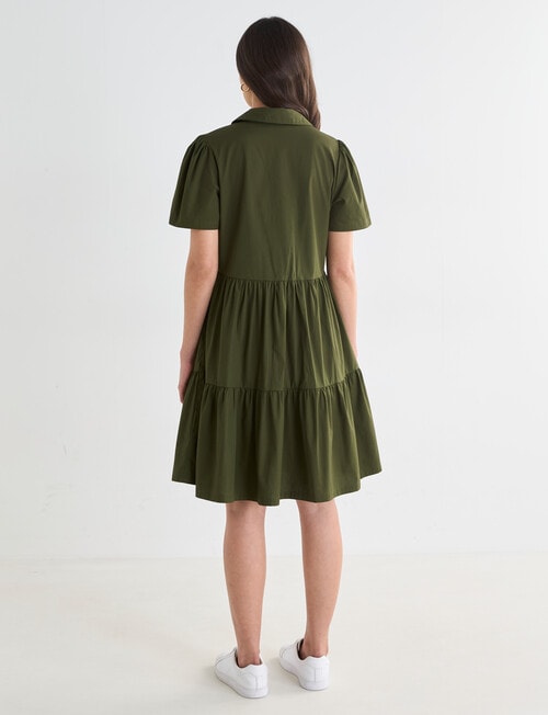 Whistle Collar Babydoll Dress, Khaki product photo View 02 L