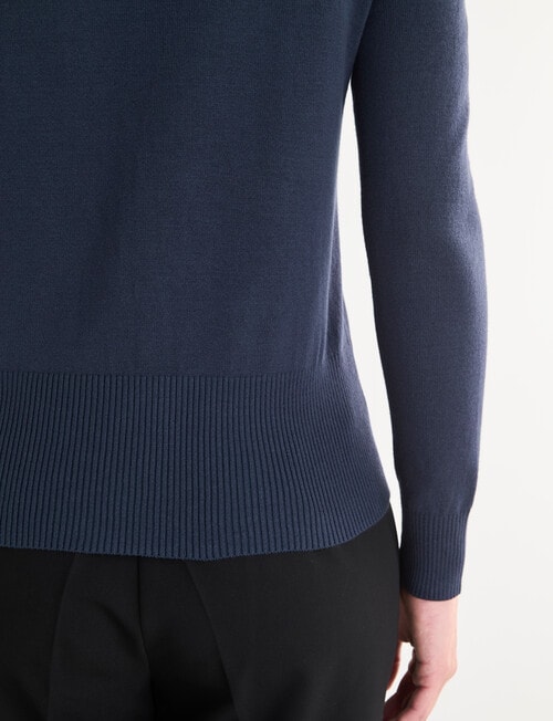 Oliver Black Long Sleeve Crew Neck Cardigan, Pewter product photo View 06 L