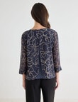 Oliver Black Double Layer Top, Outline Floral Pewter product photo View 02 S